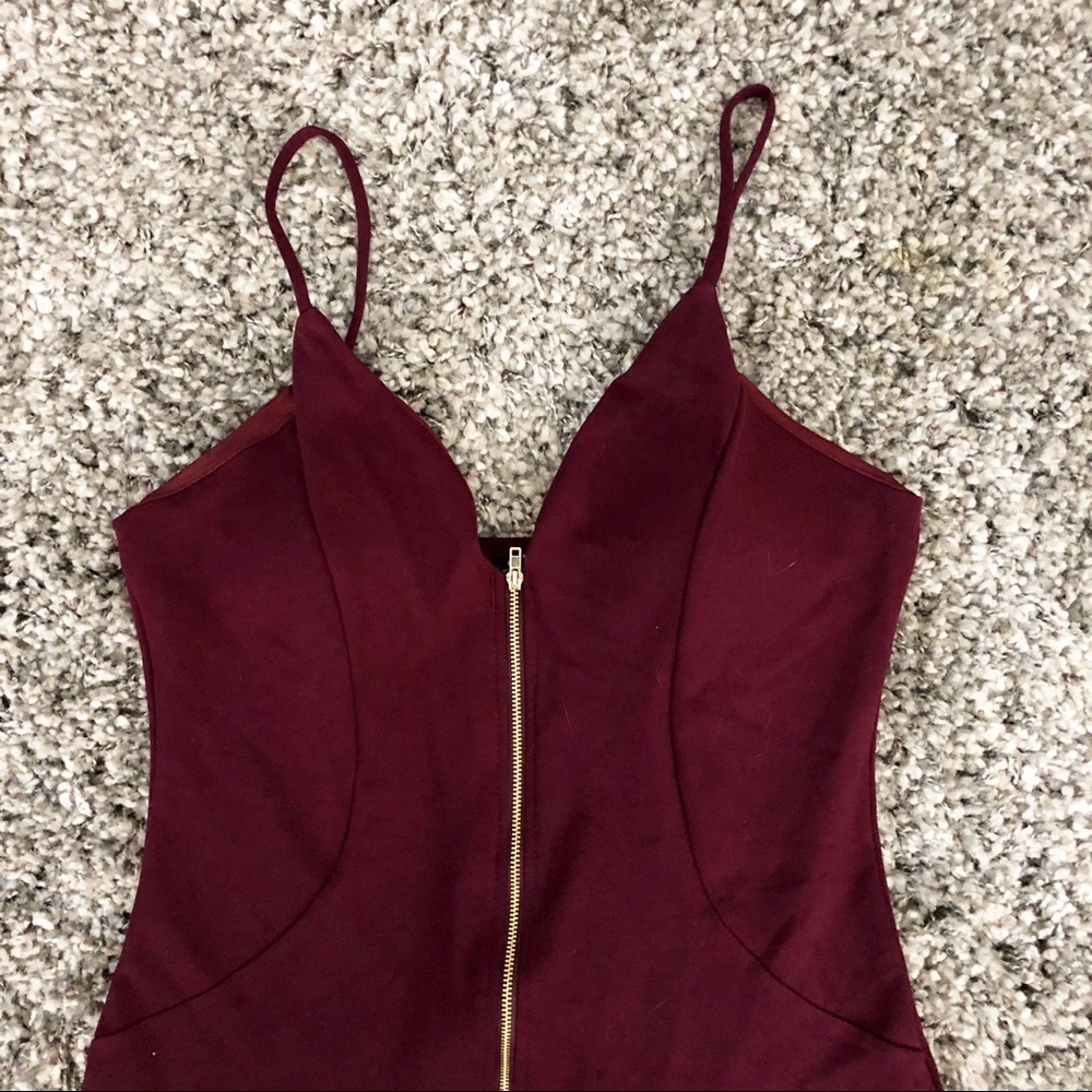 Burgundy Bodycon Dress L - Picture 2 of 3